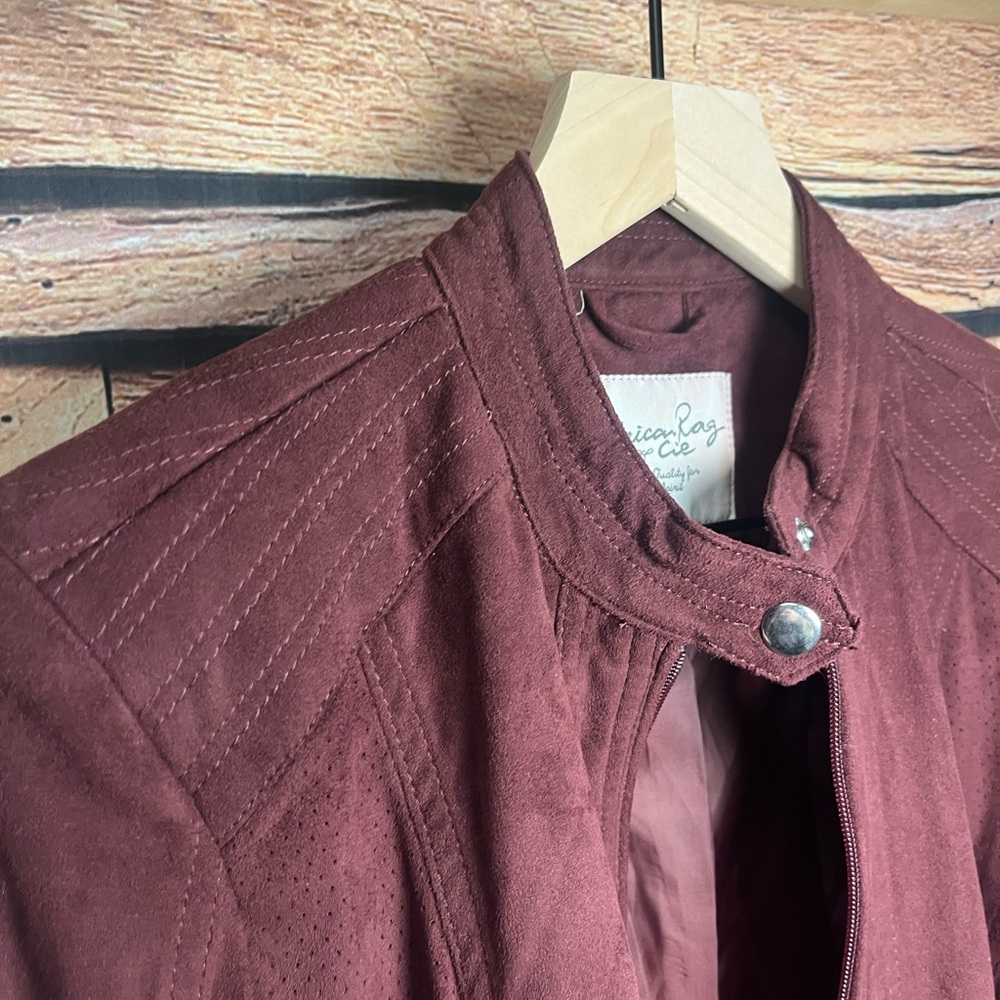 American Rag Maroon Bomber Jacket - Picture 8 of 11